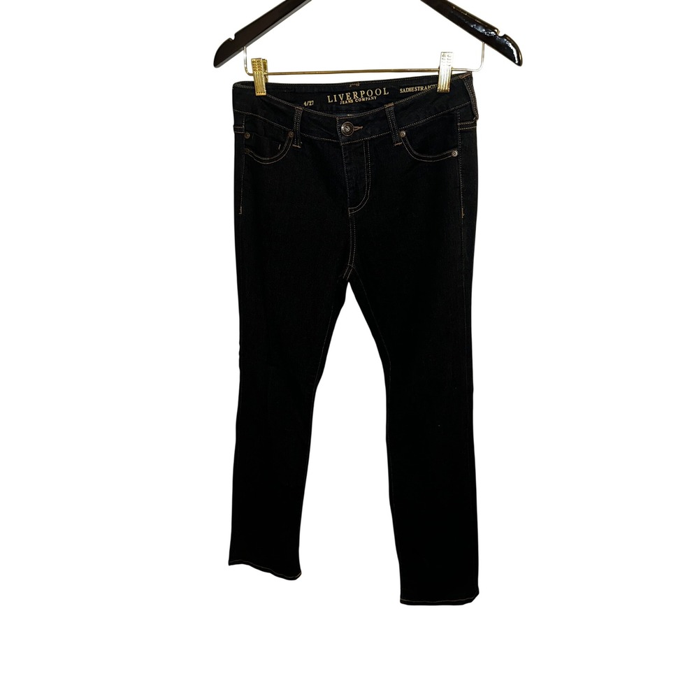 Liverpool Sadie Straight Jeans Womens 4/27 Indigo‎ Rinse Dark Wash LM3000B-JRINT